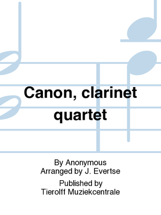 Book cover for Canon, Clarinet Quartet