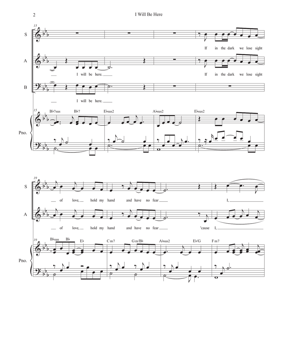 I Will Be Here Piano, Vocal scores gallery preview page 2