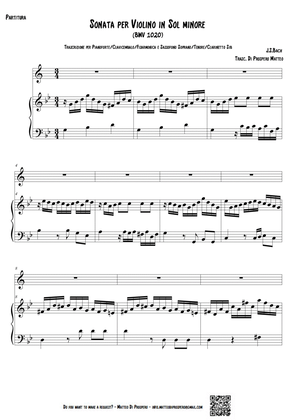 Sonata per Violino in Sol minore BWV 1020