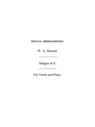 Book cover for Adagio In E Kv261