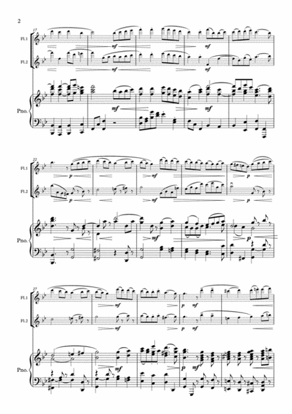Bach - Gavotte in G Minor - 2nd. Flute Part & New Piano Part - Suzuki Bk.2