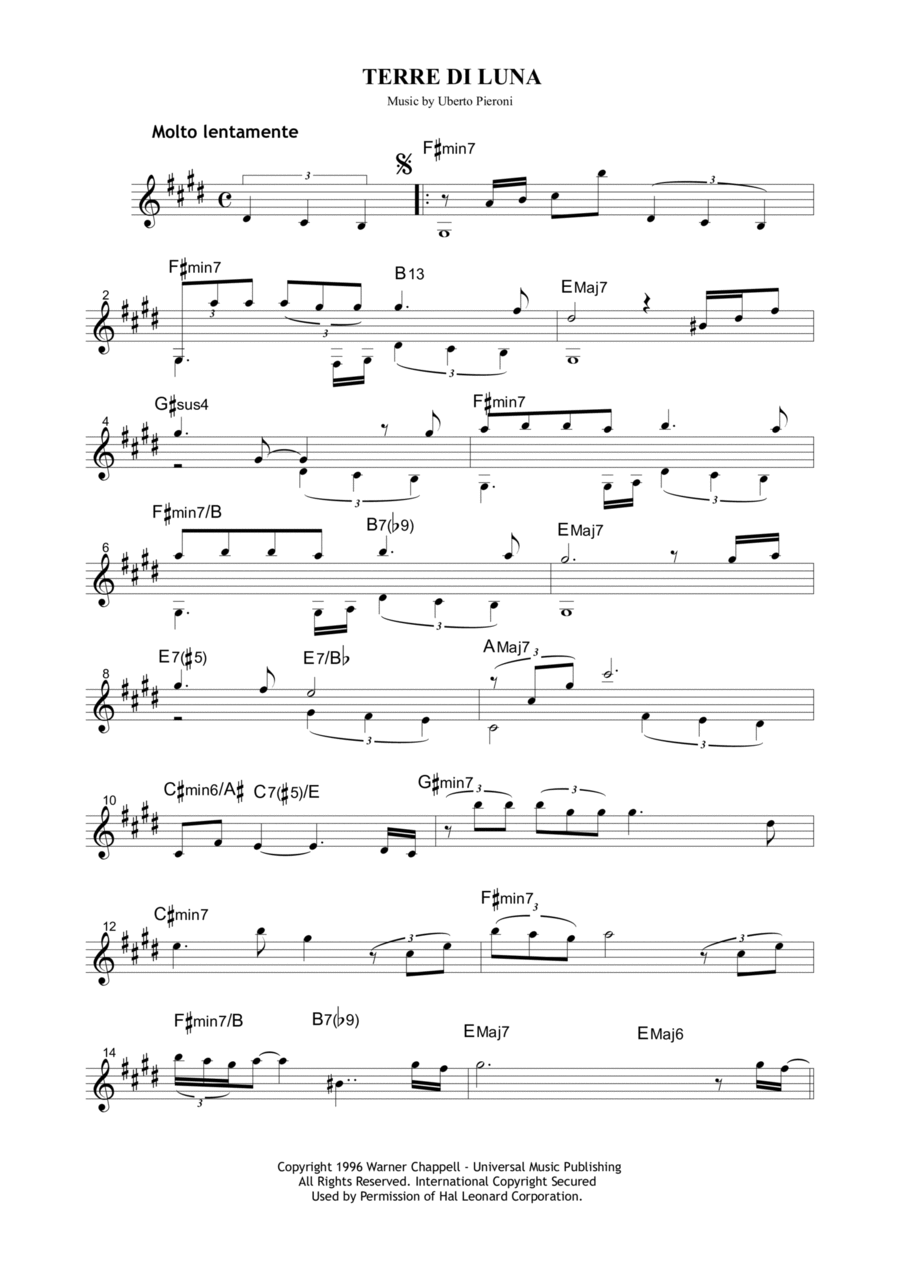 Terre di luna Piano scores gallery preview page 1