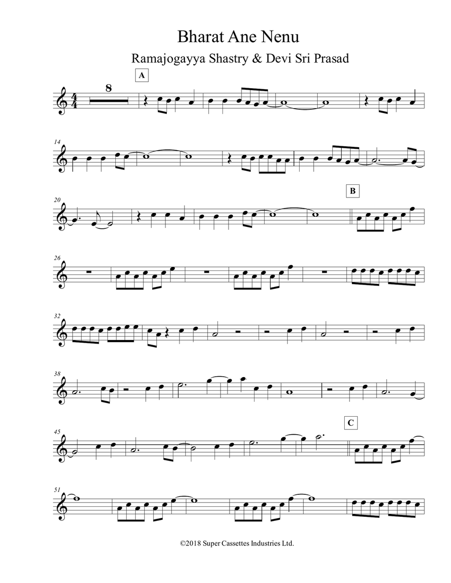 Bharat Ane Nenu (the Song Of Bharat) Small Ensemble scores gallery preview page 2