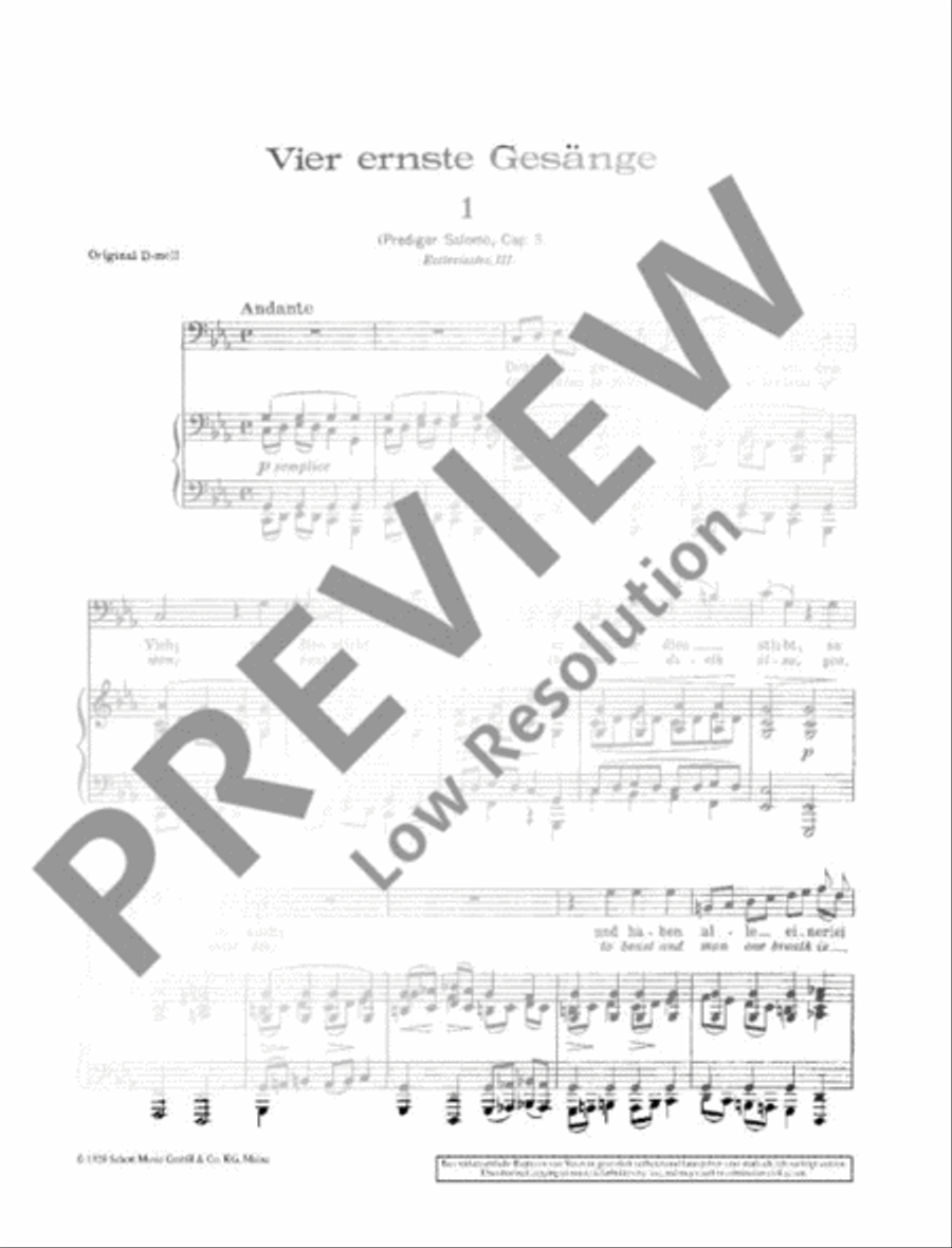 4 ernste Gesänge Bass Voice scores gallery preview page 4