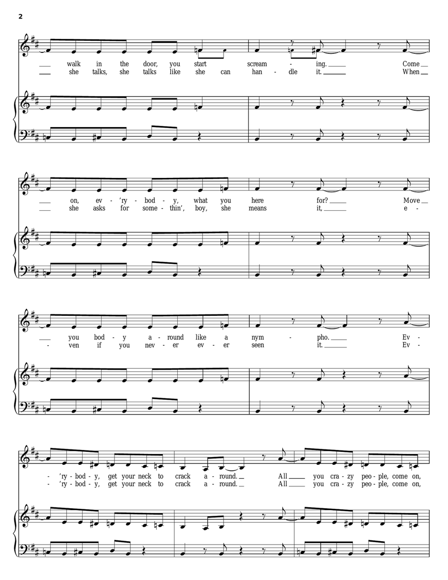 Maneater Piano, Vocal, Guitar scores gallery preview page 2