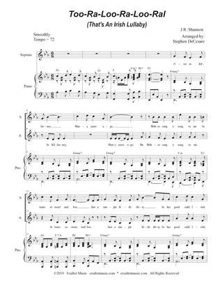 Too-Ra-Loo-Ra-Loo-Ral (That's an Irish Lullaby) (for 2-part choir - (SA)
