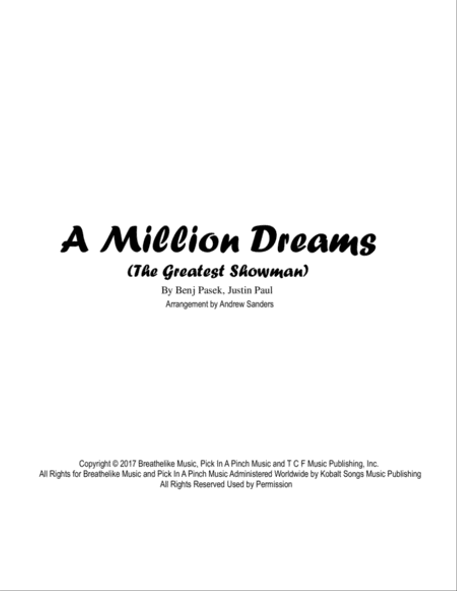 A Million Dreams TTBB scores gallery preview page 1