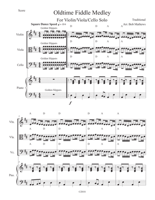 Old-time Fiddle Medley Violin/Viola/ or Cello solo