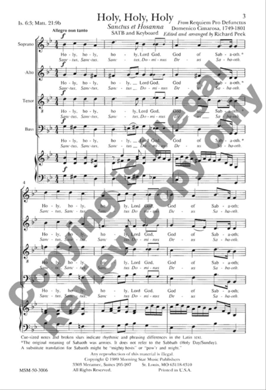 Holy, Holy, Holy Holy, Holy, Holy 4-Part scores gallery preview page 11