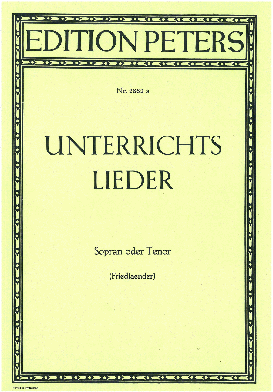 Instructional songs for soprano or tenor