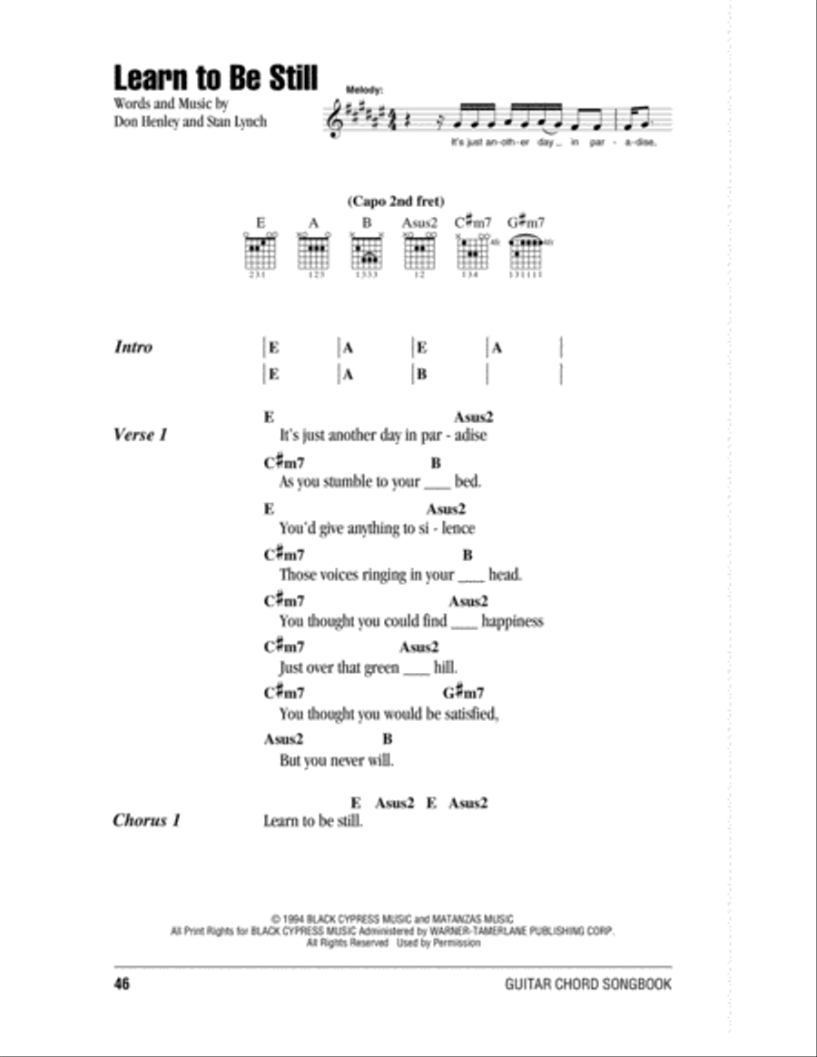 Learn To Be Still Acoustic Guitar scores gallery preview page 1