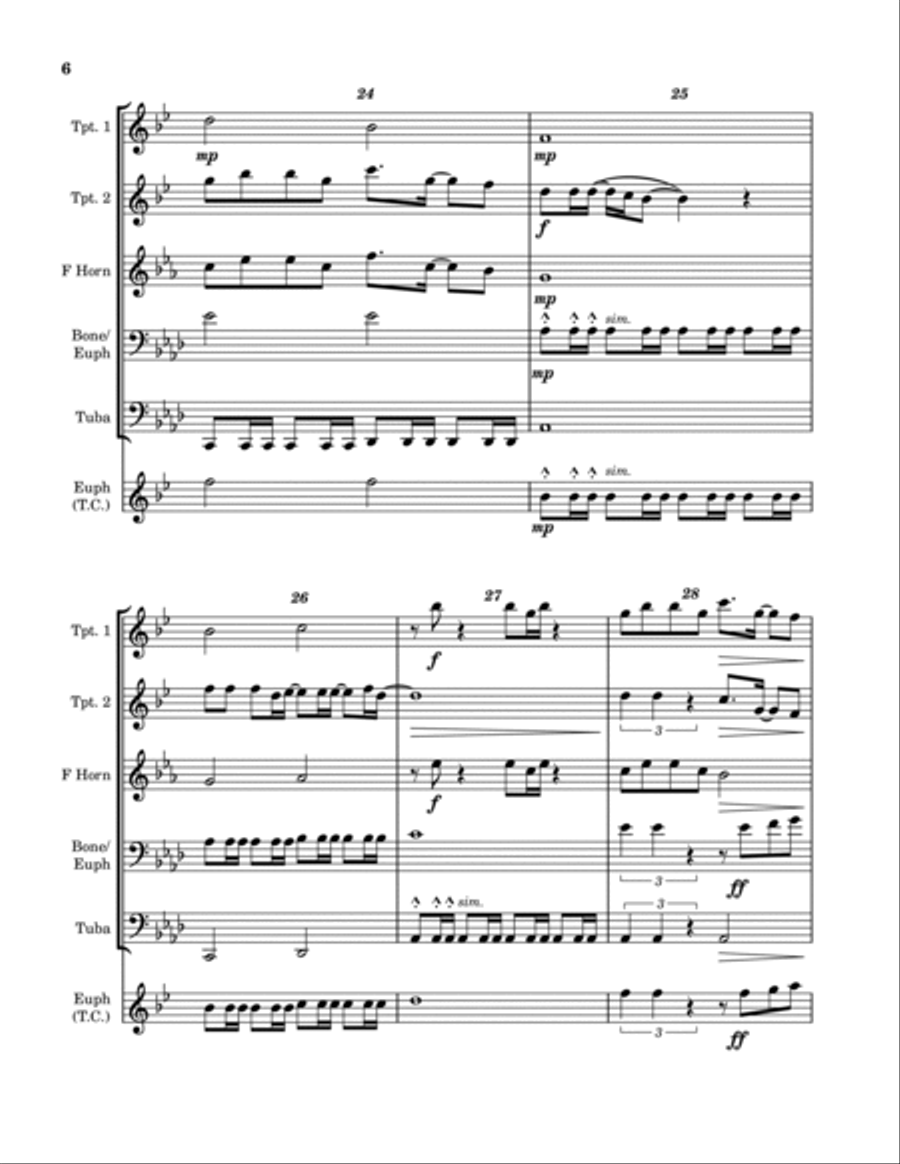 St. Elmo's Fire (man In Motion) Euphonium scores gallery preview page 6