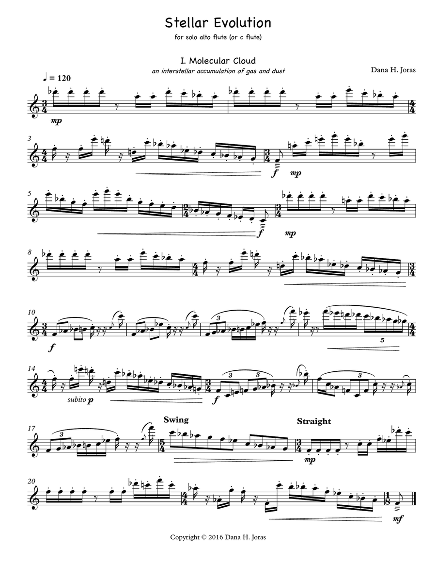 Stellar Evolution for solo alto flute Flute Solo scores gallery preview page 2