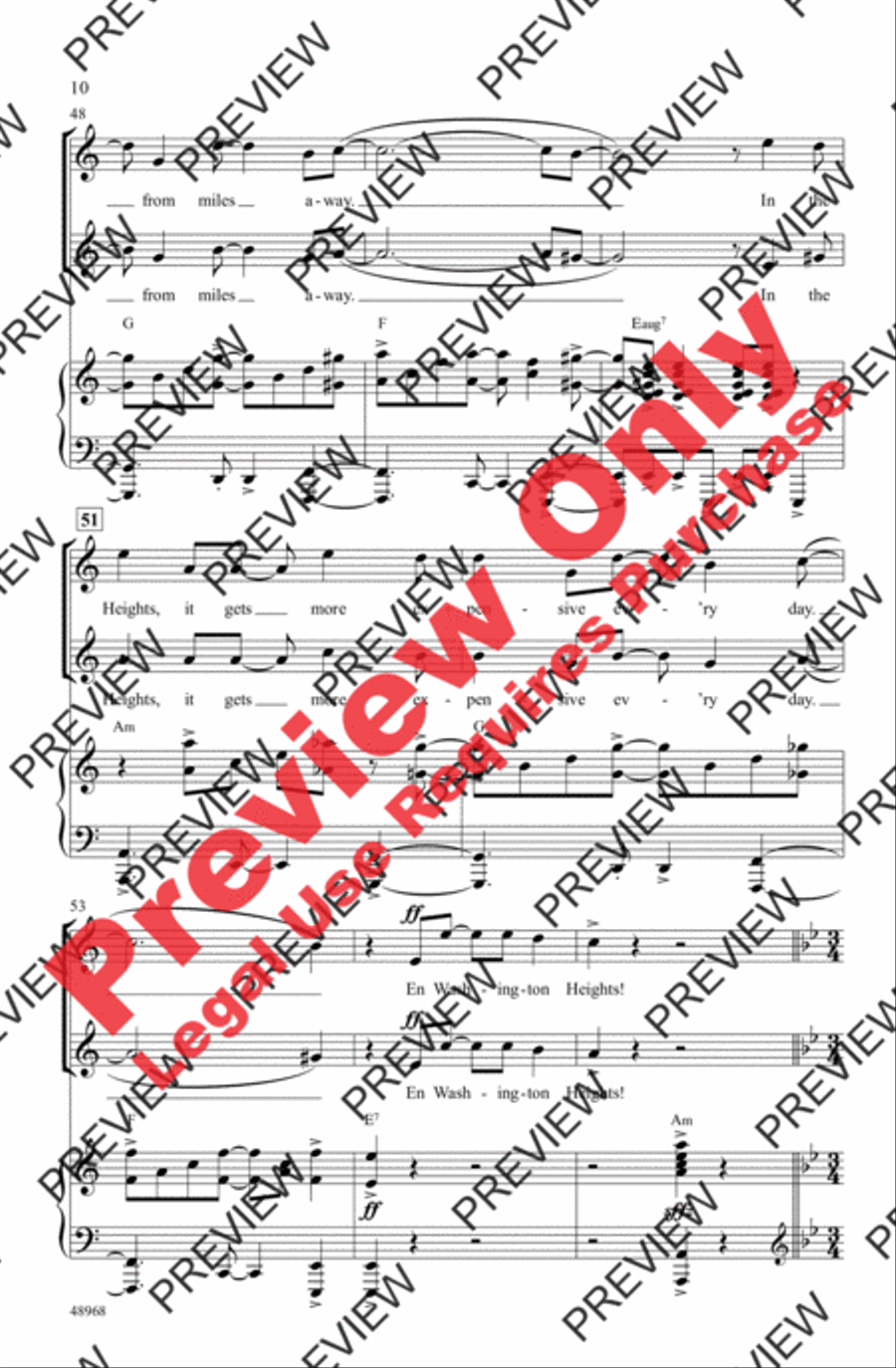 In the Heights (Choral Highlights) 2-Part scores gallery preview page 10