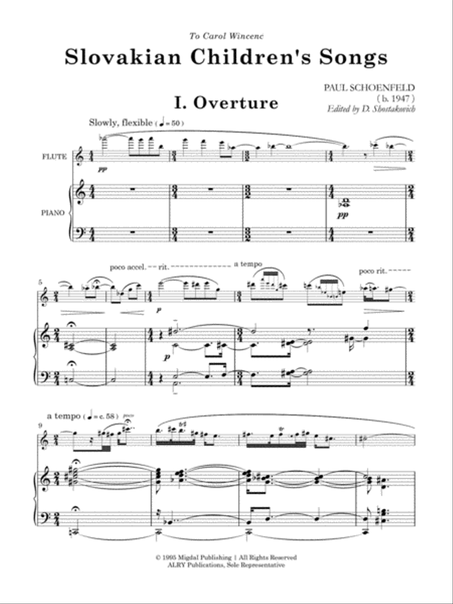 Slovakian Children's Songs for Flute and Piano Flute Solo scores gallery preview page 2