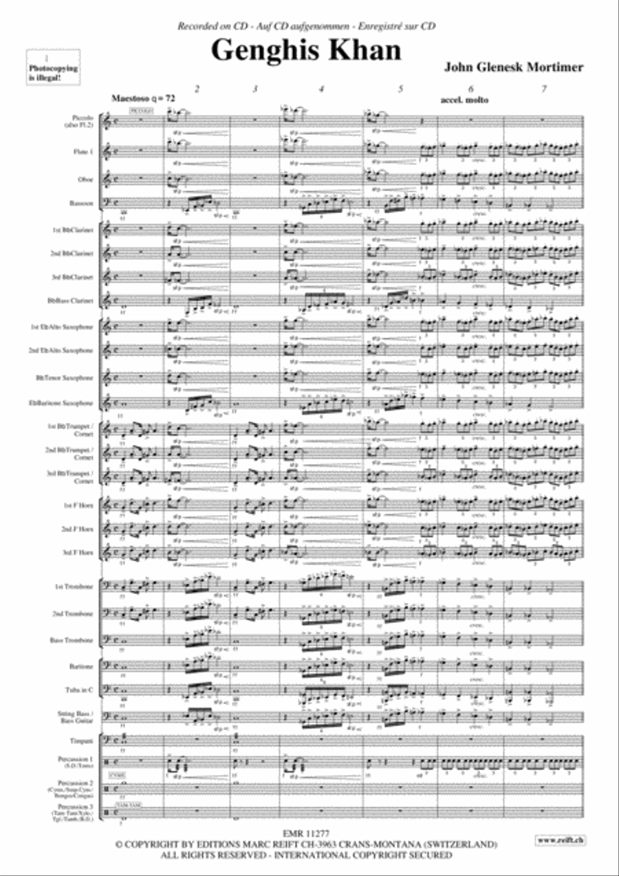Genghis Khan Genghis Khan Concert Band scores gallery preview page 4