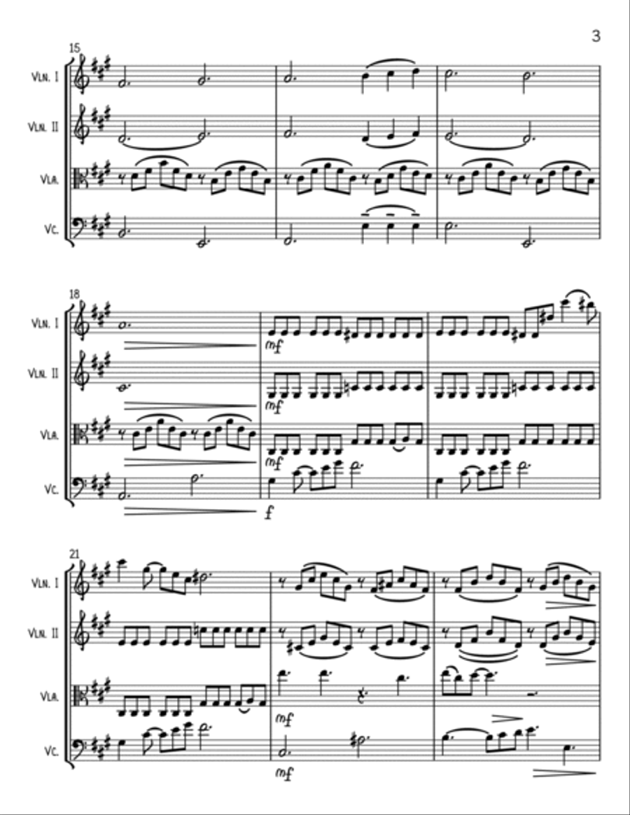 Can't Help Falling In Love String Quartet scores gallery preview page 3