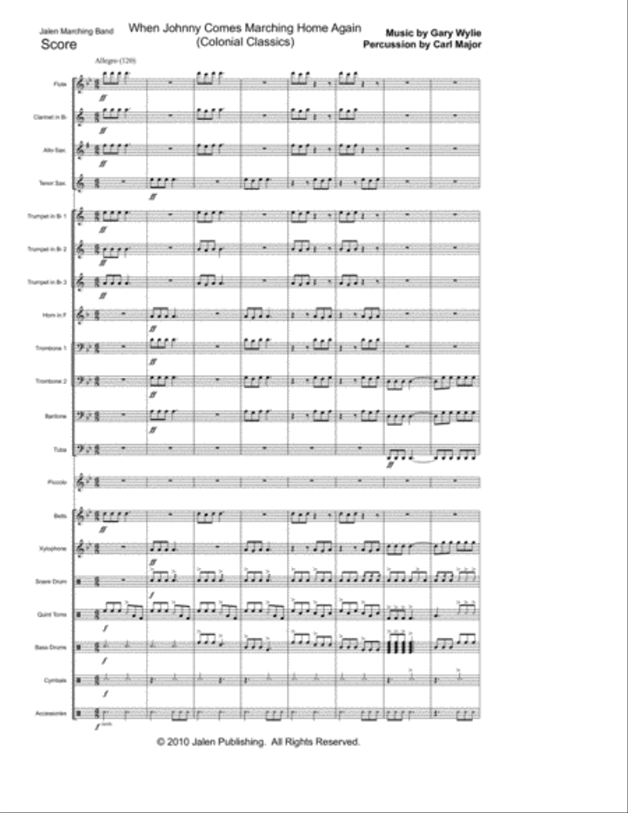 When Johnny Comes Marching Home (Colonial Classics) Marching Band scores gallery preview page 2