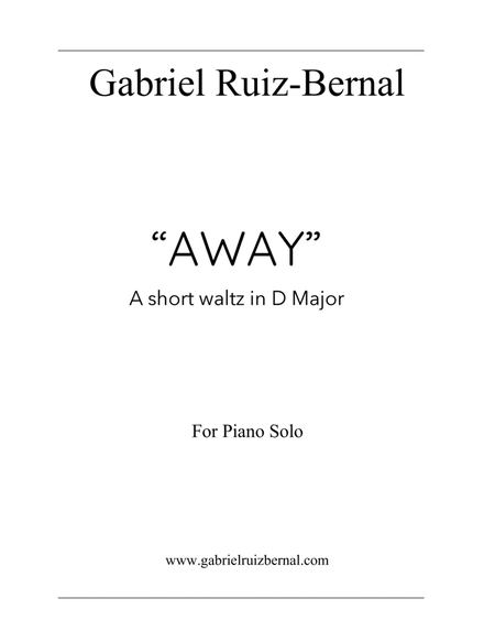 AWAY. Short waltz for piano solo in D Major image number null