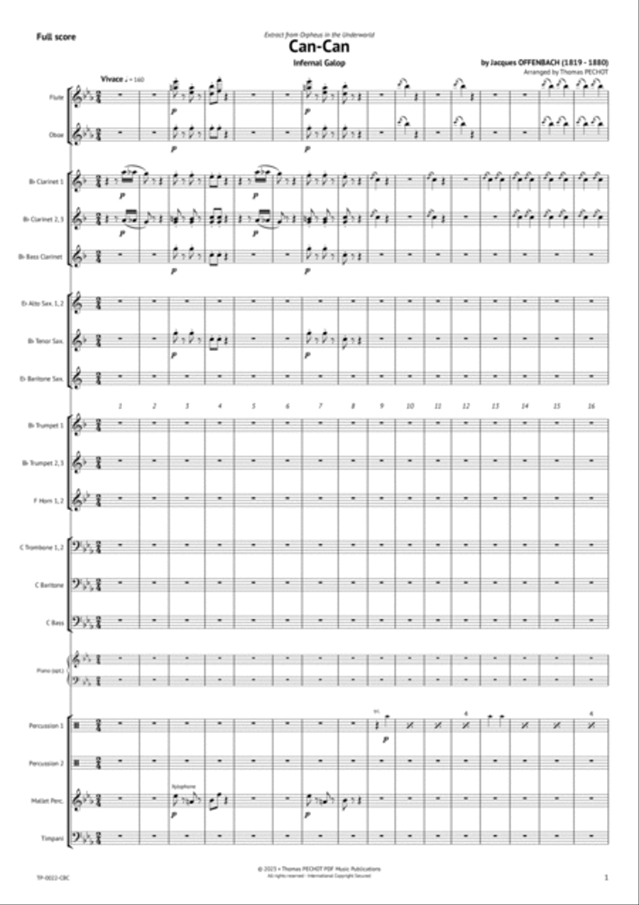 Can-Can (Orpheus in the Underworld) Concert Band scores gallery preview page 2