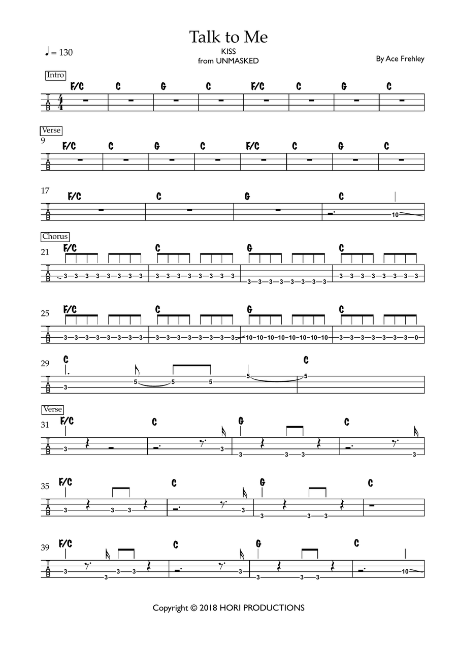 Talk To Me Talk To Me Guitar Tablature scores gallery preview page 1