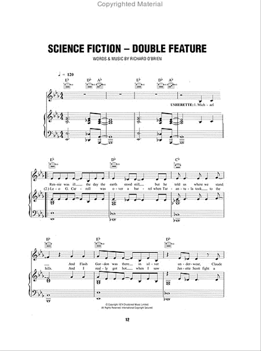 The Rocky Horror Show – 40th Anniversary Piano, Vocal, Guitar scores gallery preview page 2