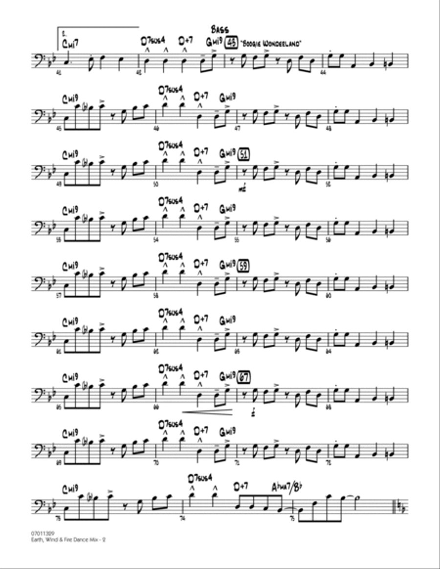 Earth, Wind & Fire Dance Mix - Bass Jazz Ensemble scores gallery preview page 2