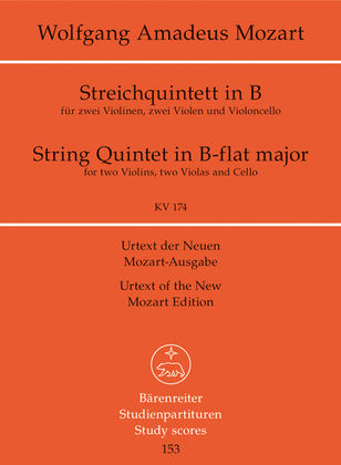 Book cover for String Quintet B flat major KV 174