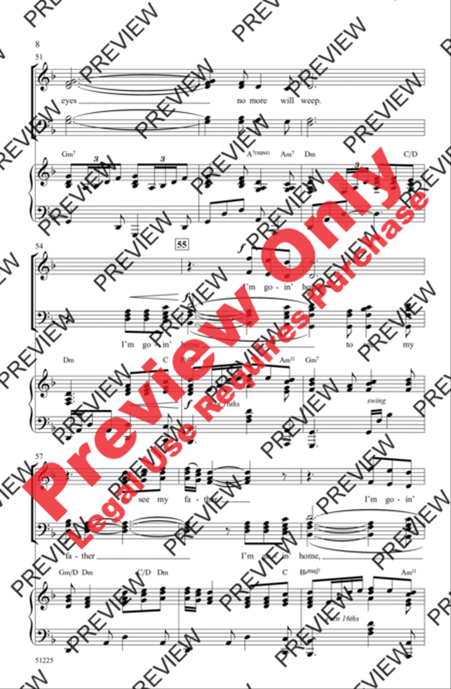 Poor Wayfaring Stranger 4-Part scores gallery preview page 8
