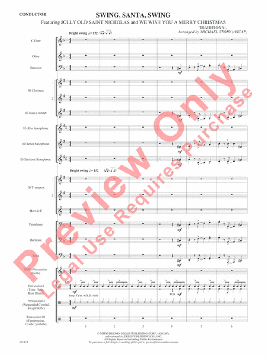 Swing, Santa, Swing Concert Band scores gallery preview page 3