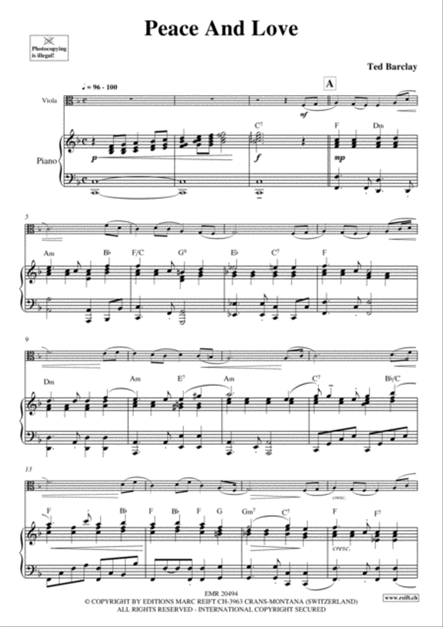 Peace And Love Piano Accompaniment scores gallery preview page 3