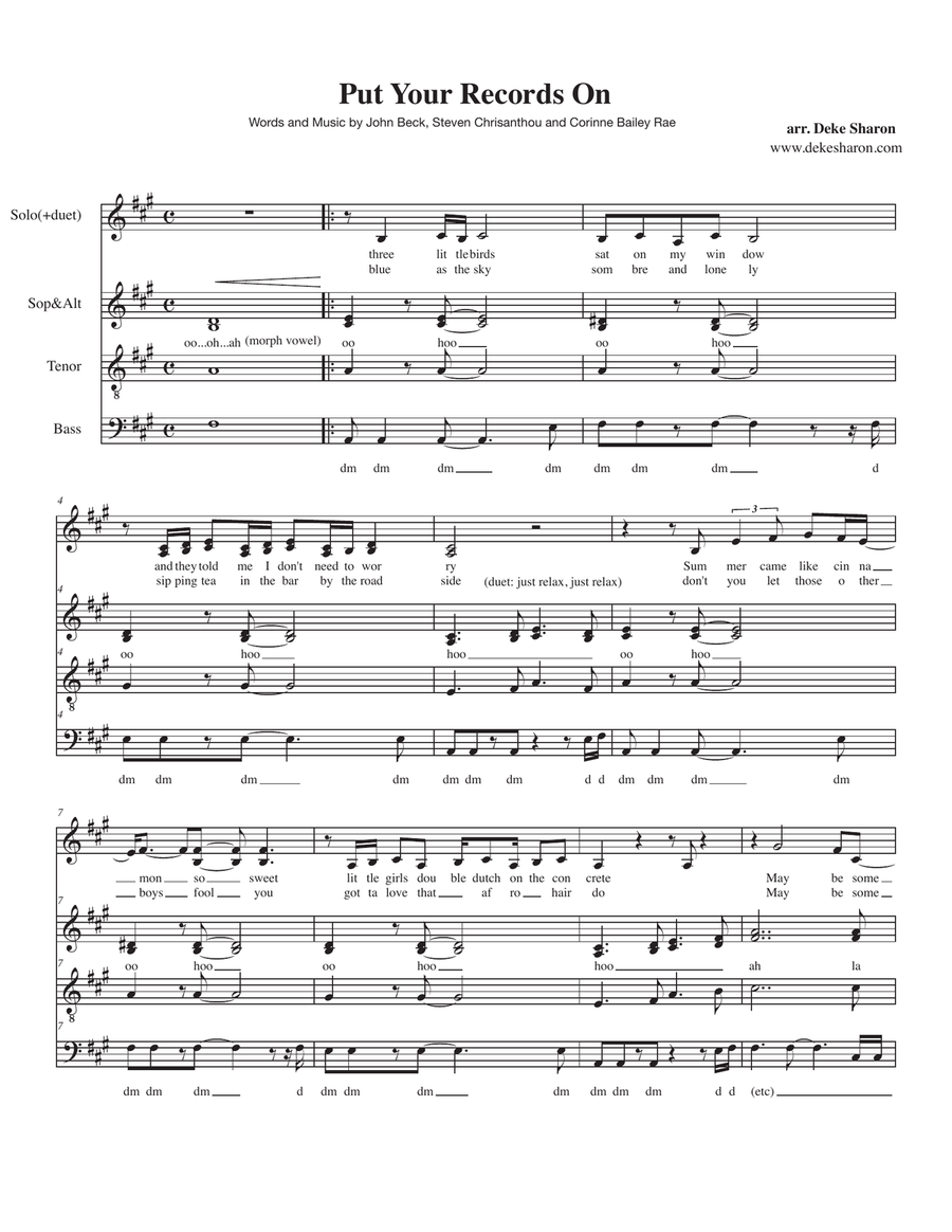 Put Your Records On Divisi scores gallery preview page 1