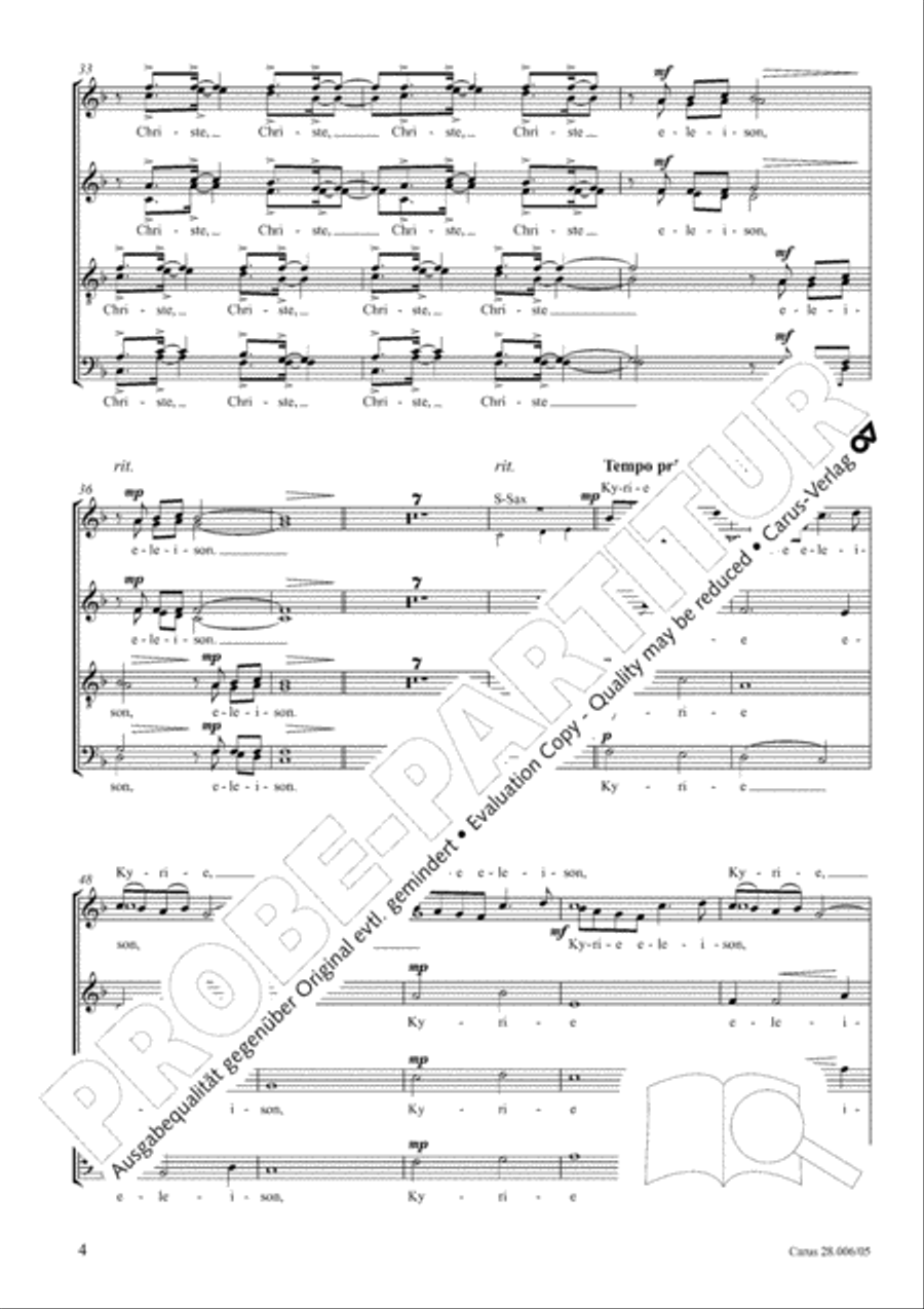 Pastoral Mass 4-Part scores gallery preview page 5