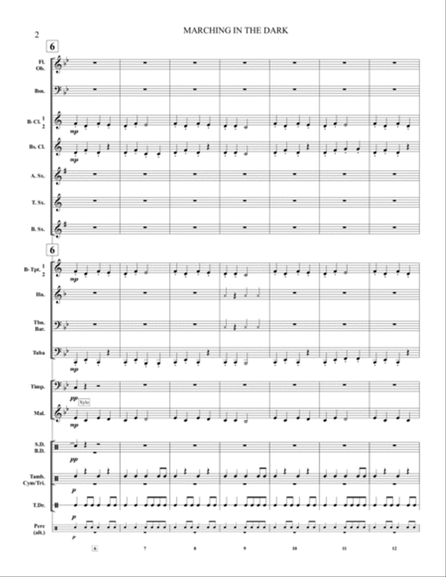 Marching In The Dark Concert Band scores gallery preview page 4