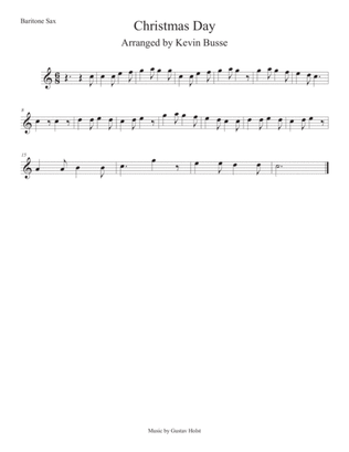 Book cover for Christmas Day (Easy key of C) Bari Sax