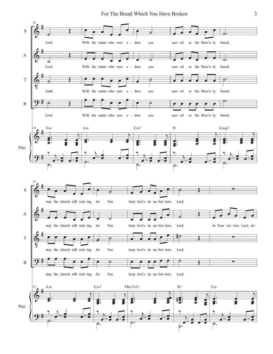 For The Bread Which You Have Broken (SATB) 4-Part scores gallery preview page 3