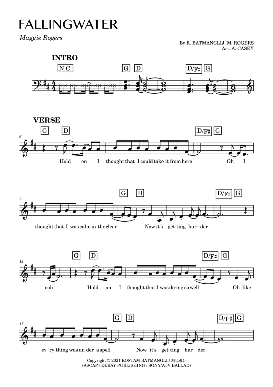 Fallingwater Piano scores gallery preview page 1