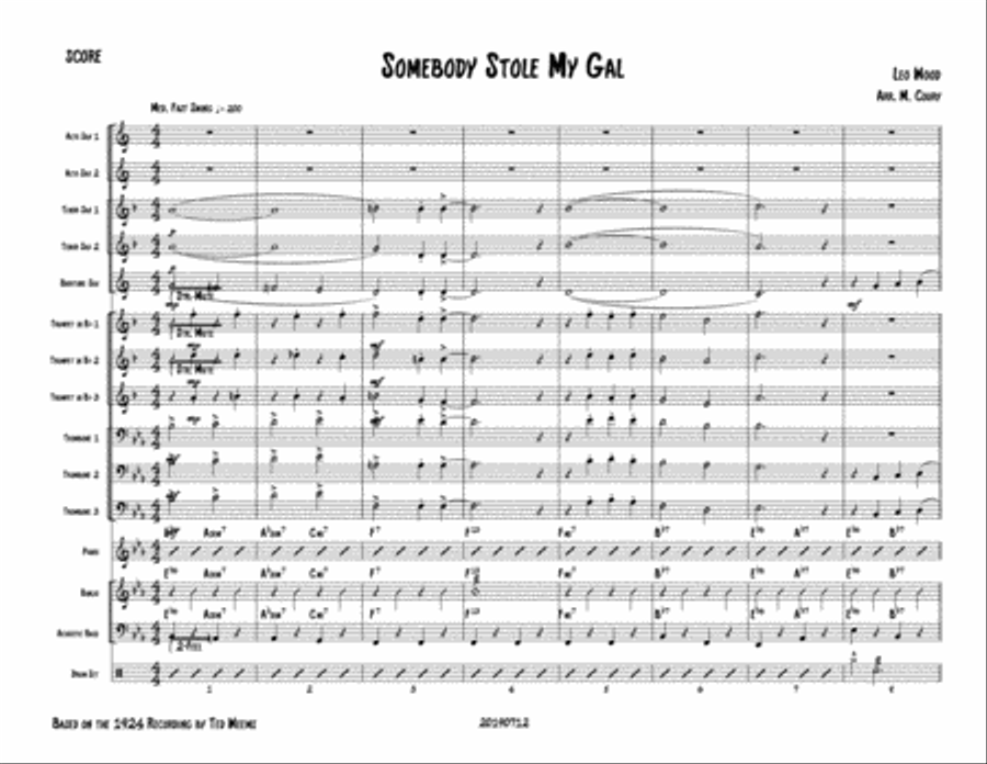 Somebody Stole My Gal - Score Jazz Ensemble scores gallery preview page 1