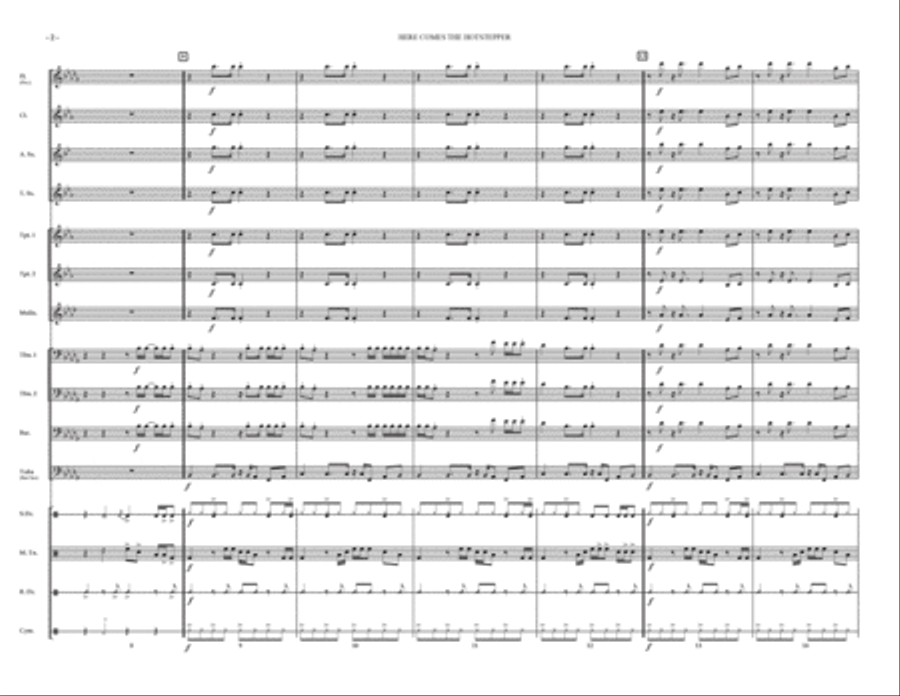 Here Comes The Hotstepper Marching Band scores gallery preview page 2