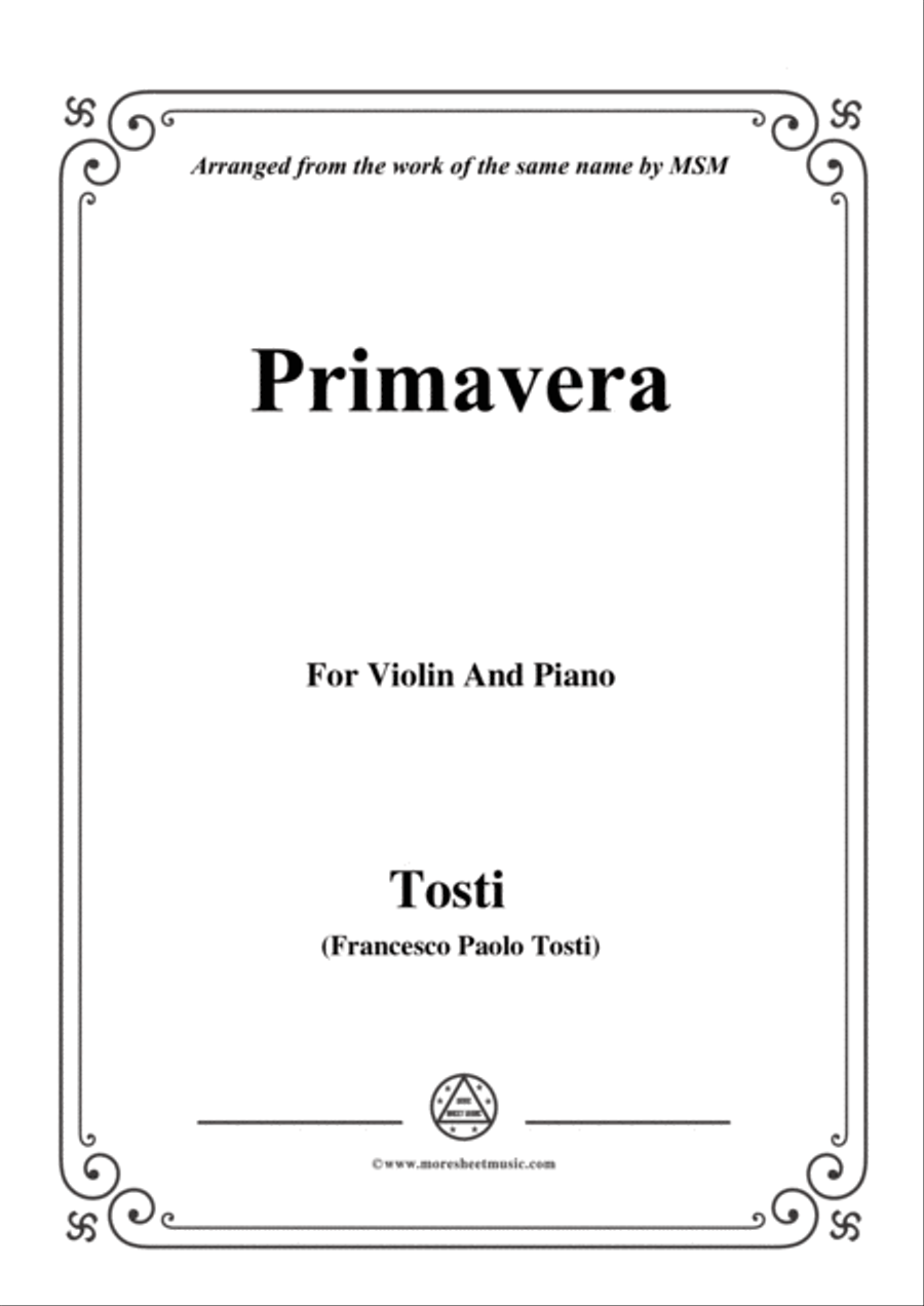 Tosti-Primavera, for Violin and Piano Violin Solo scores gallery preview page 1