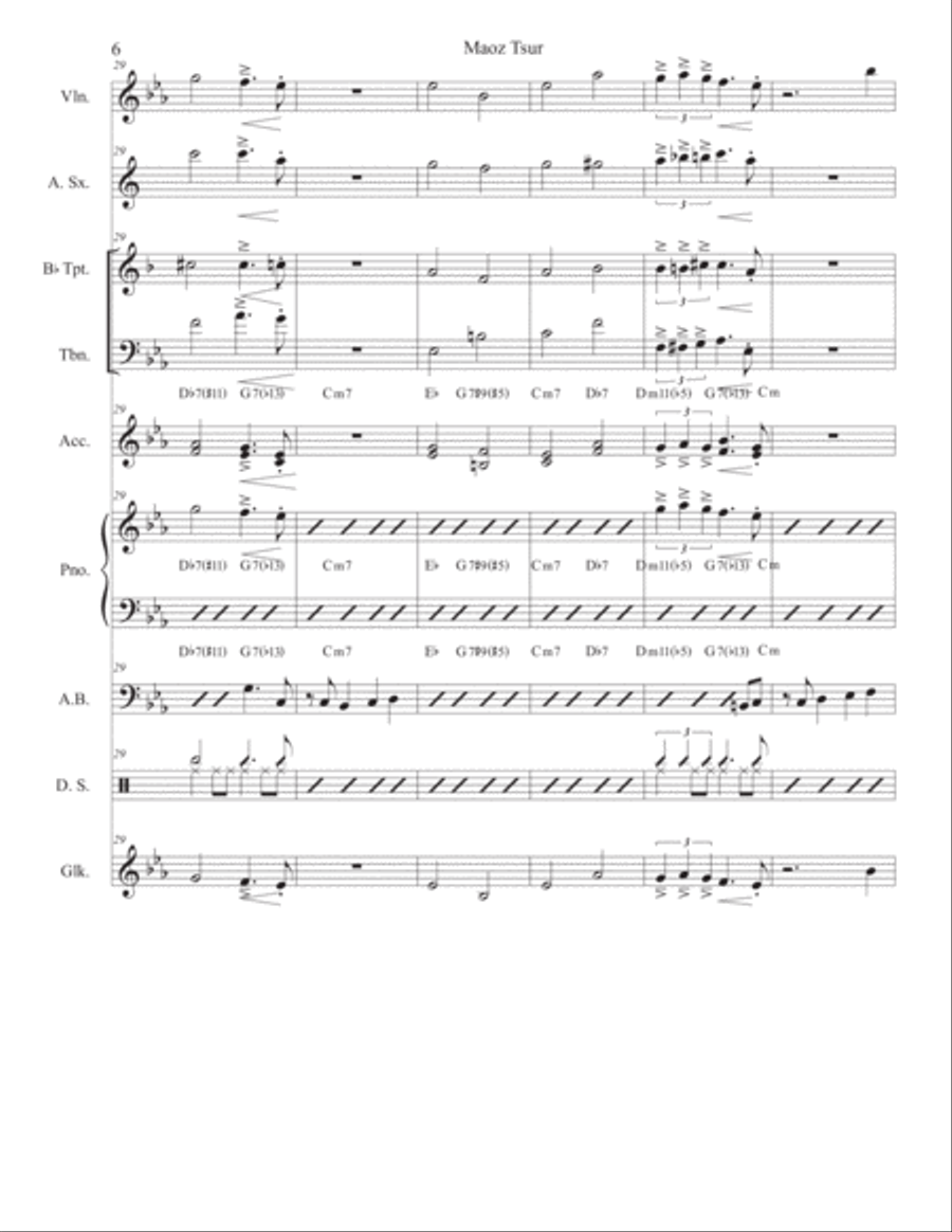 Maoz Tsur (Rock of Ages) Maoz Tsur (Rock of Ages) Large Ensemble scores gallery preview page 6