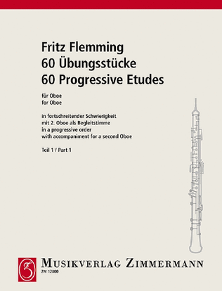 Book cover for 60 Progressive Etudes arranged according to the grade of difficulty
