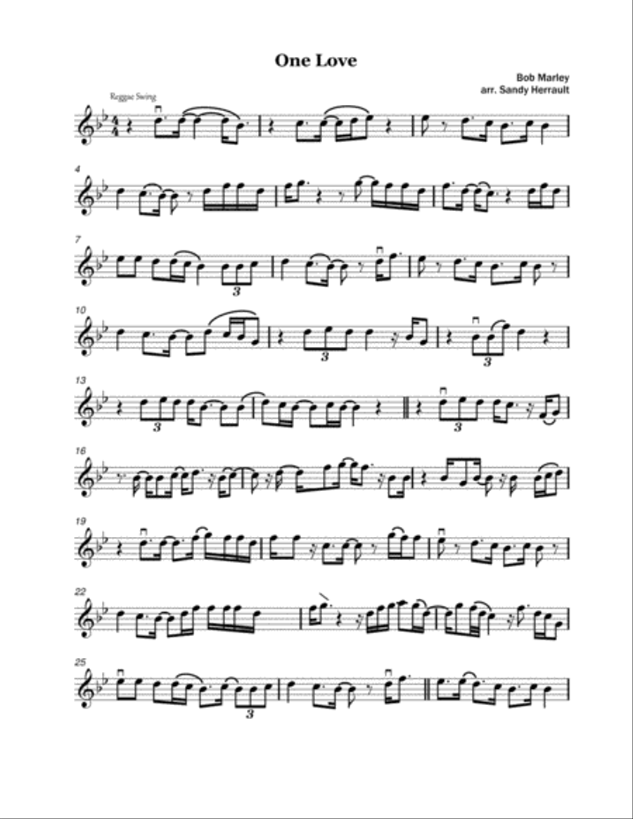 One Love (people Get Ready) Violin Solo scores gallery preview page 1