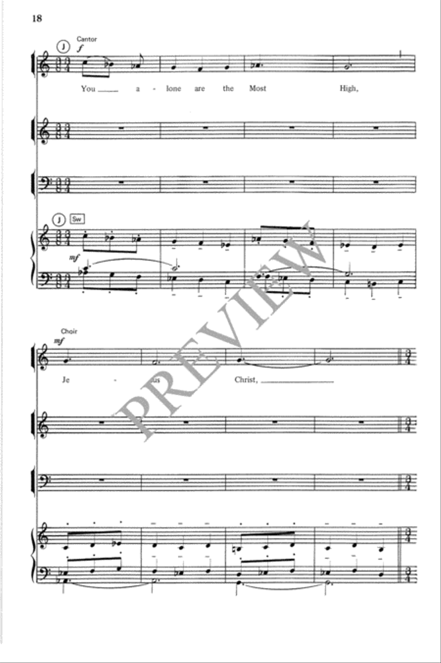 Festive Mass Unison Choir scores gallery preview page 19