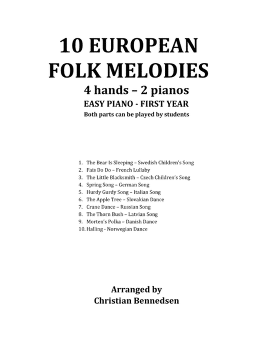 European Folk Melodies For 4 Hands - 2 Pianos image number null