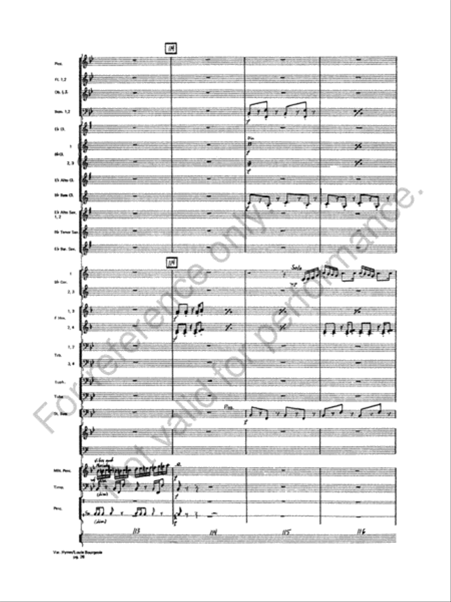 Variations On A Hymn By Louis Bourgeois Concert Band scores gallery preview page 27