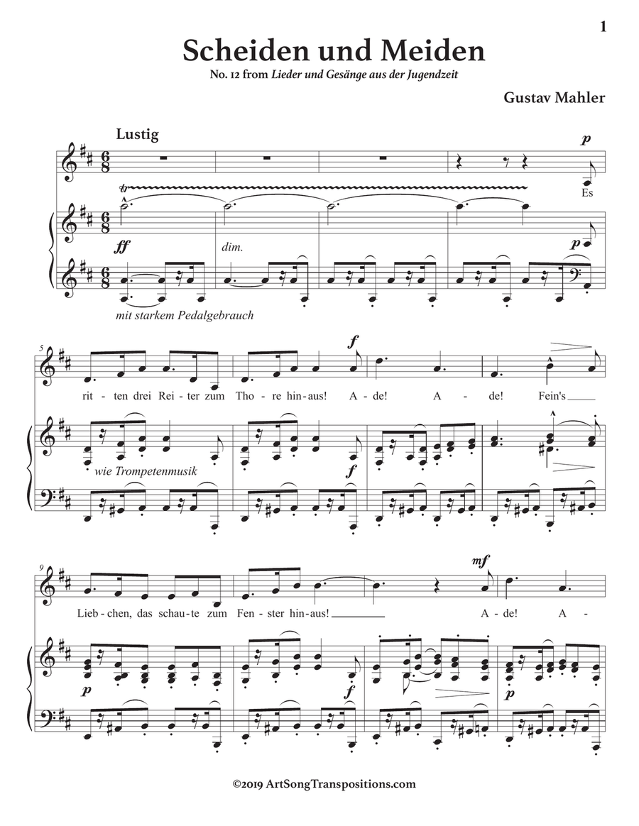 Scheiden und Meiden (D major)