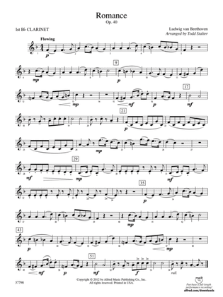 Romance, Op. 40: 1st B-flat Clarinet