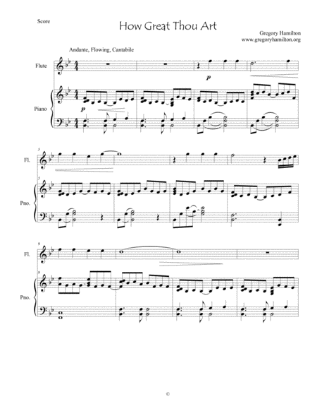 How Great Thou Art - for Flute and Piano image number null