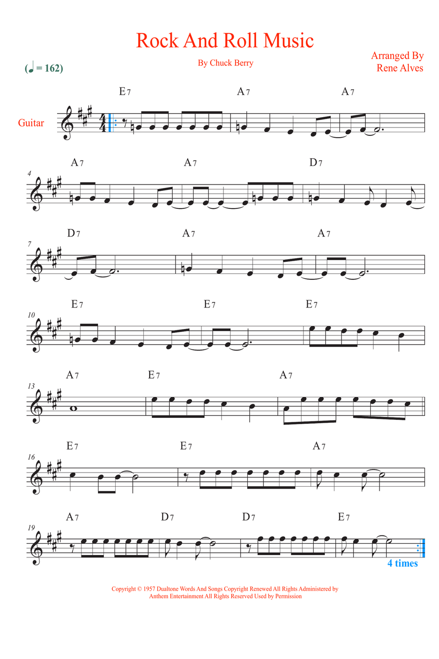 Rock And Roll Music Rock And Roll Music Acoustic Guitar scores gallery preview page 1